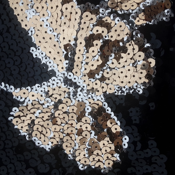 Black sequin silver and gold butterfly dress - Picture 3 of 4